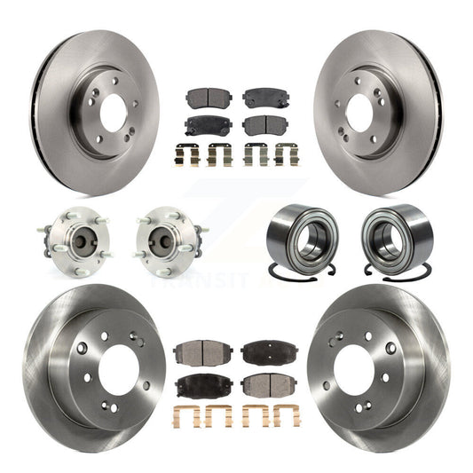 Hub Bearing Disc Brake Rotor Pad Front Rear Kit (10Pc) For Kia Forte Koup Forte5