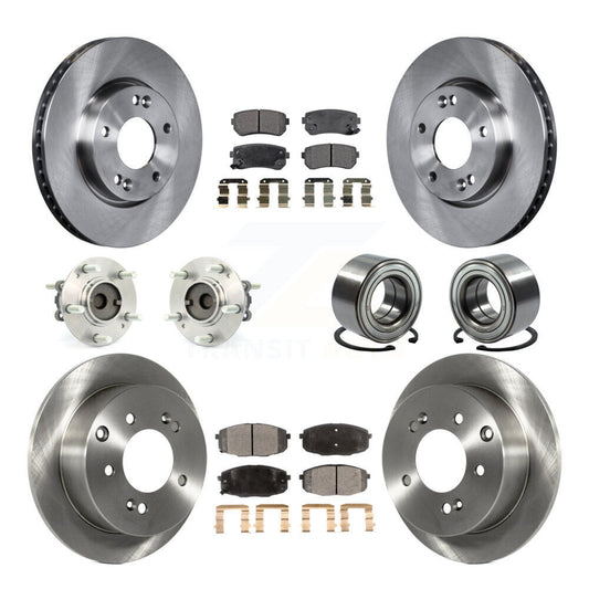 Hub Bearing Disc Brake Rotor Pad Front Rear Kit (10Pc) For Kia Forte Koup Forte5