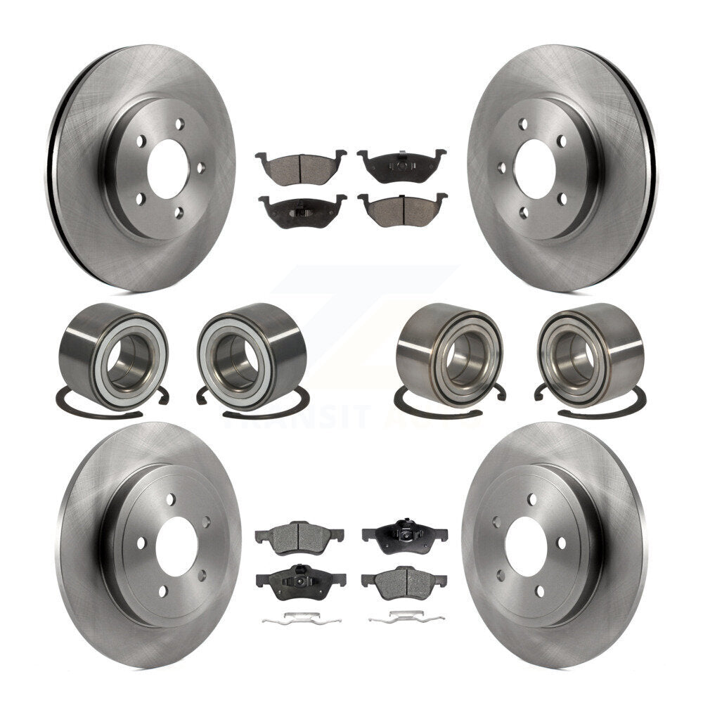 Bearing Disc Brake Rotor Pad Front Rear Kit (10Pc) For Ford Escape Mazda Tribute