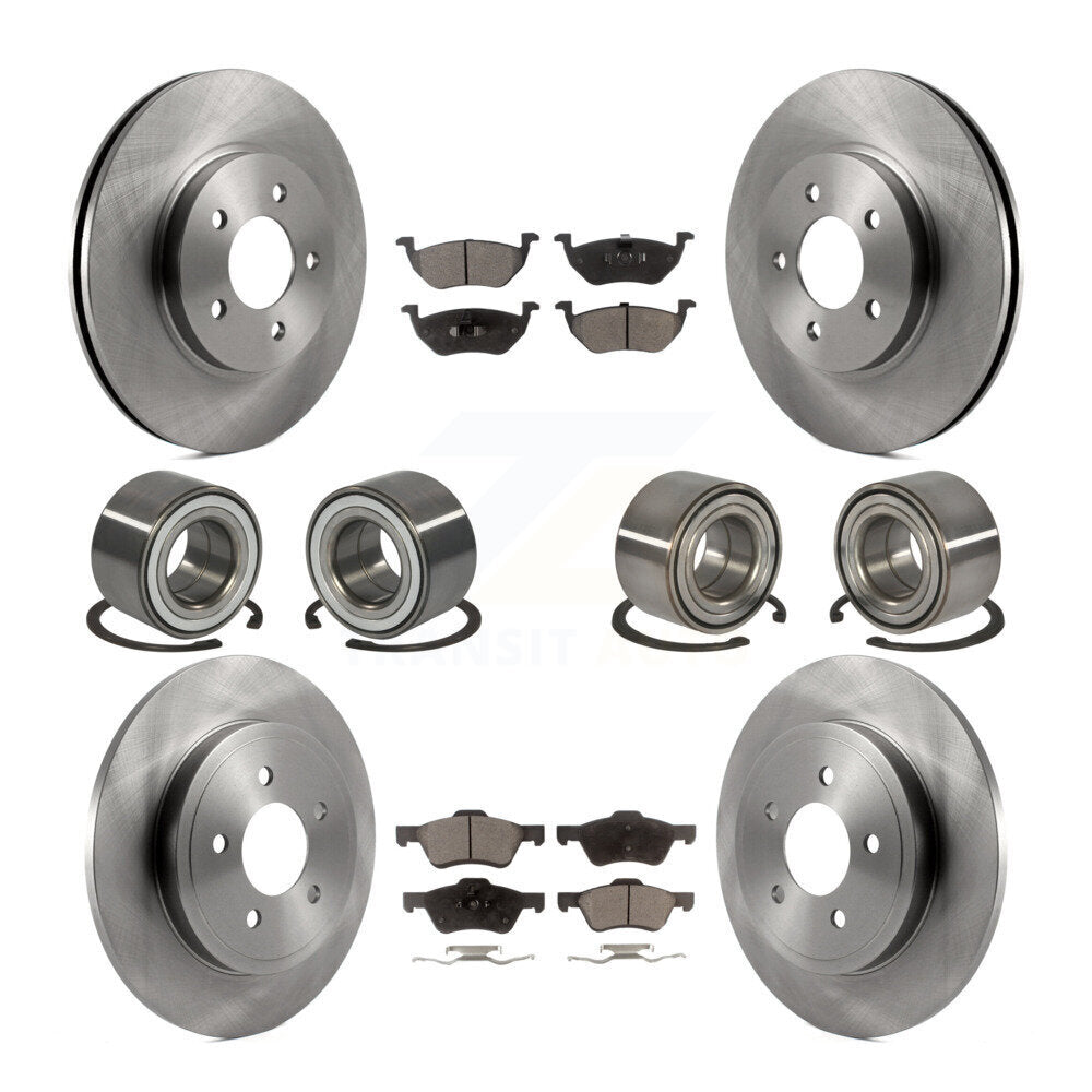 Bearing Brake Rotor & Pads Front Rear Kit (10Pc) For Ford Escape Mercury Mariner