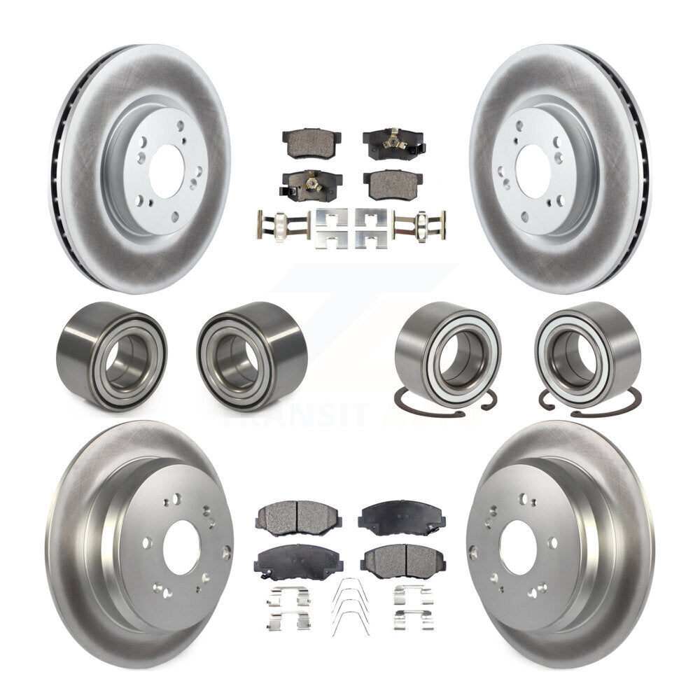 Bearing Coated Brake Rotor & Pads Front Rear Kit (10Pc) For 2005-2006 Honda CR-V