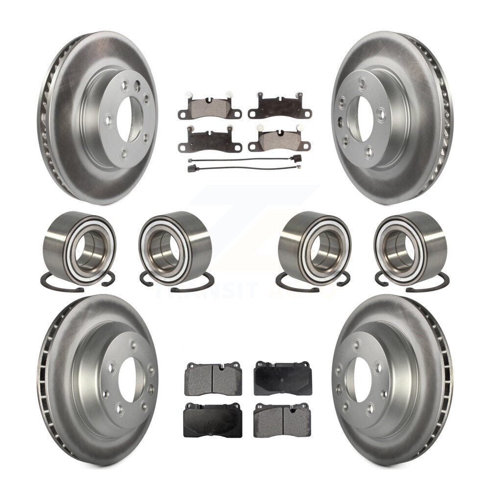 Bearing Coated Disc Brake Rotor Pad Front Rear Kit (10Pc) For Volkswagen Touareg