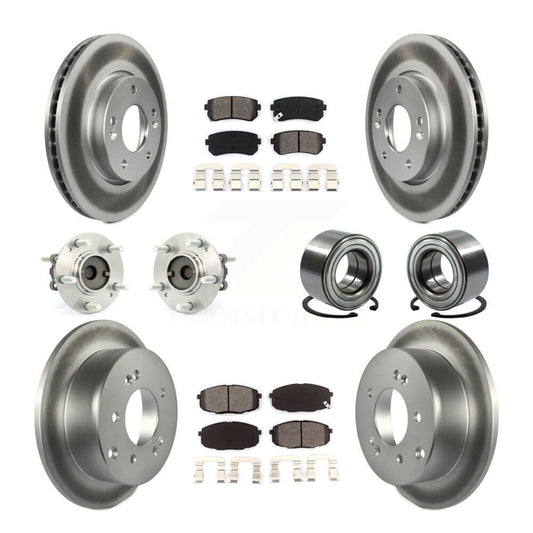 Hub Bearing Coat Brake Rotor Pad Front Rear Kit (10Pc) For Kia Forte Koup Forte5
