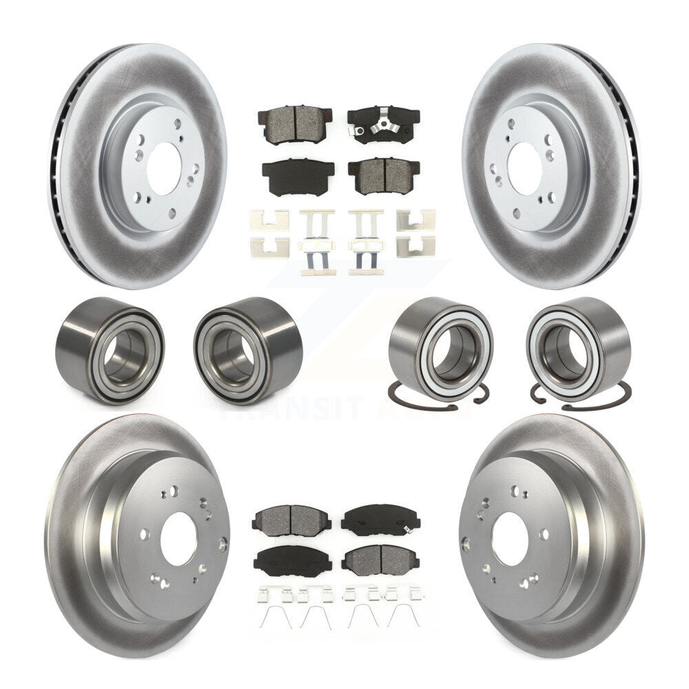 Bearing Coated Brake Rotor & Pads Front Rear Kit (10Pc) For 2005-2006 Honda CR-V