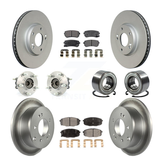 Hub Bearing Coat Brake Rotor Pad Front Rear Kit (10Pc) For Kia Forte Koup Forte5