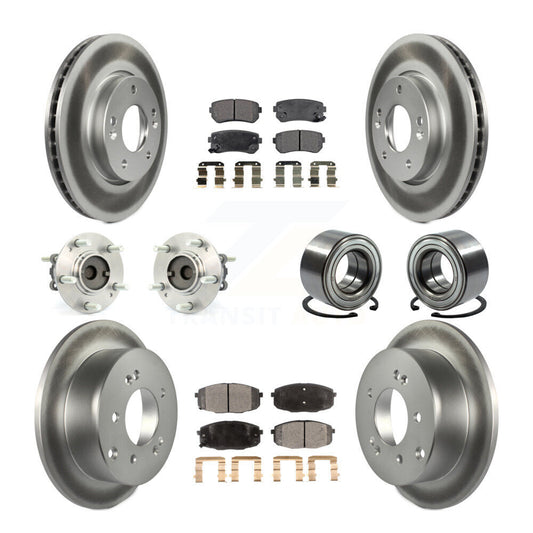 Hub Bearing Coat Brake Rotor Pad Front Rear Kit (10Pc) For Kia Forte Koup Forte5