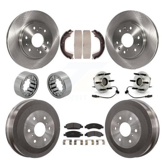 Hub Bearing Disc Brake Rotor Pads Shoe Front Rear Kit (10Pc) For GMC Sierra 1500
