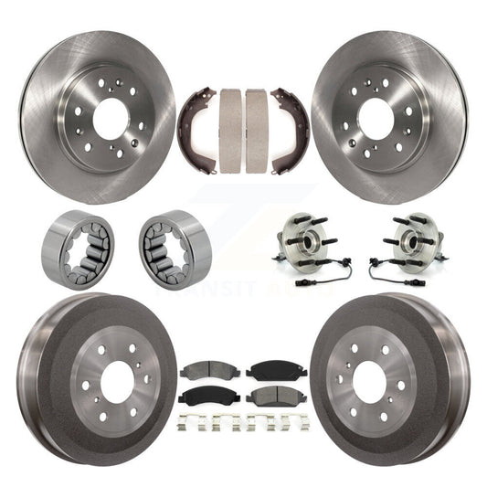 Hub Bearing Disc Brake Rotor Pads Shoe Front Rear Kit (10Pc) For GMC Sierra 1500