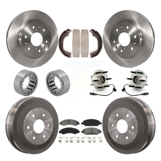 Hub Bearing Disc Brake Rotor Pads Shoe Front Rear Kit (10Pc) For GMC Sierra 1500