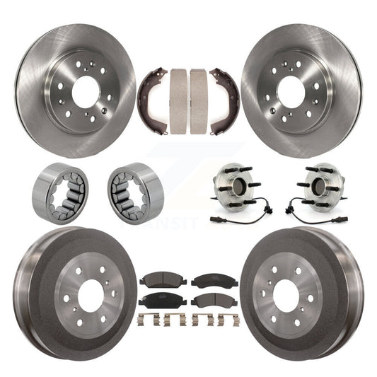 Hub Bearing Disc Brake Rotor Pads Shoe Front Rear Kit (10Pc) For GMC Sierra 1500