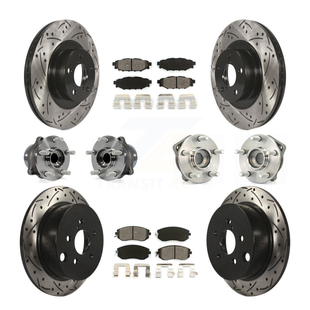 Bearing Coated Brake Rotor And Pad Front Rear Kit (10Pc) For Subaru XV Crosstrek