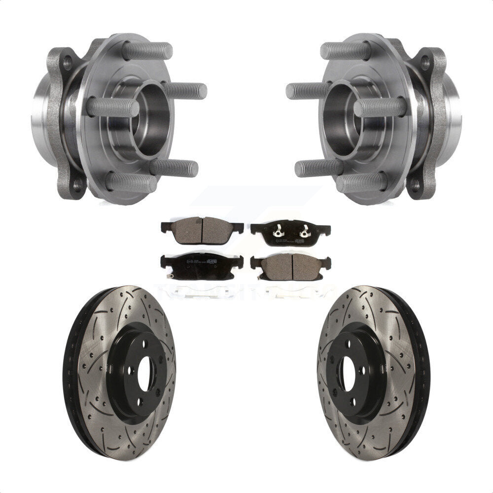 Bearing Assembly Drilled Slot Brake Rotor Pads Front Kit For Lincoln Continental