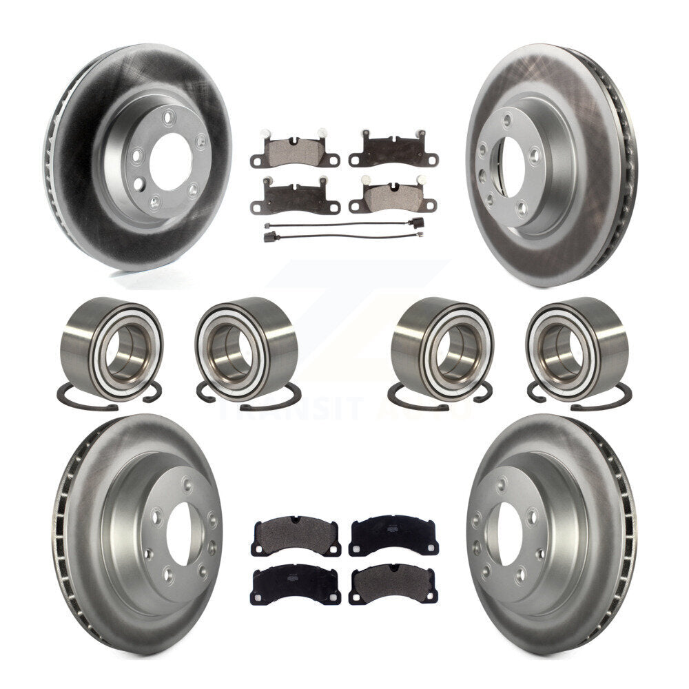 Bearing Coated Brake Rotor & Pads Front Rear Kit (10Pc) For Porsche Cayenne Base