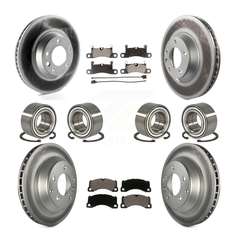 Bearing Coated Brake Rotor & Pads Front Rear Kit (10Pc) For Porsche Cayenne Base