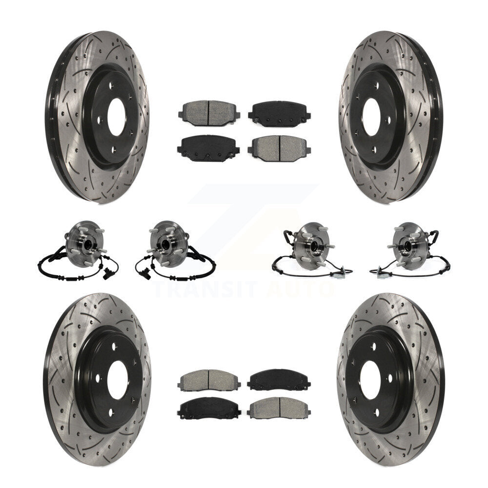 Bearing Coat Brake Rotor Pads Front Rear Kit (10Pc) For Dodge Grand Caravan Town