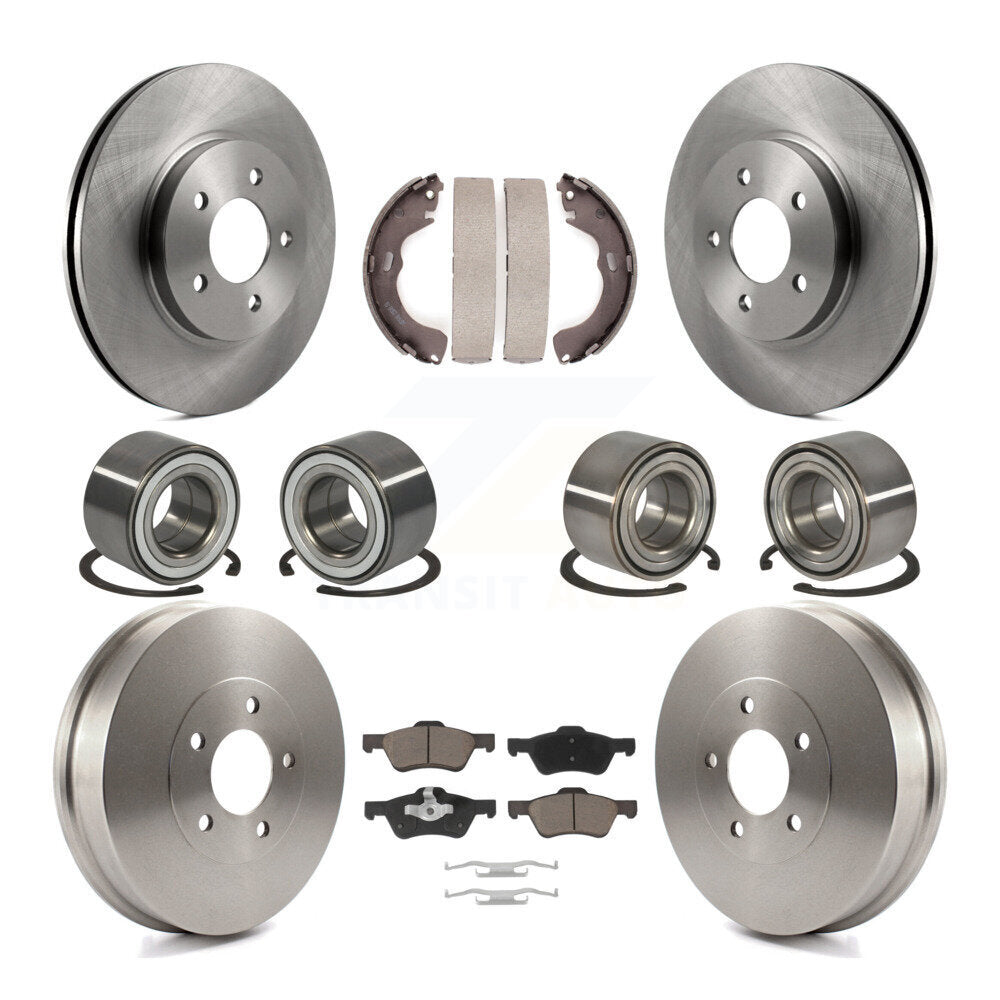 Bearing Disc Brake Rotor & Pad Shoe Front Rear Kit (10Pc) For 2008 Mazda Tribute