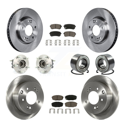 Hub Bearing Disc Brake Rotor Pad Front Rear Kit (10Pc) For Kia Forte Koup Forte5
