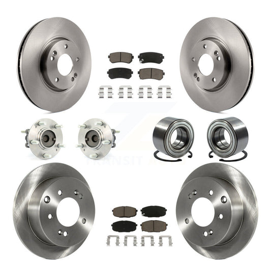 Hub Bearing Disc Brake Rotor Pad Front Rear Kit (10Pc) For Kia Forte Koup Forte5