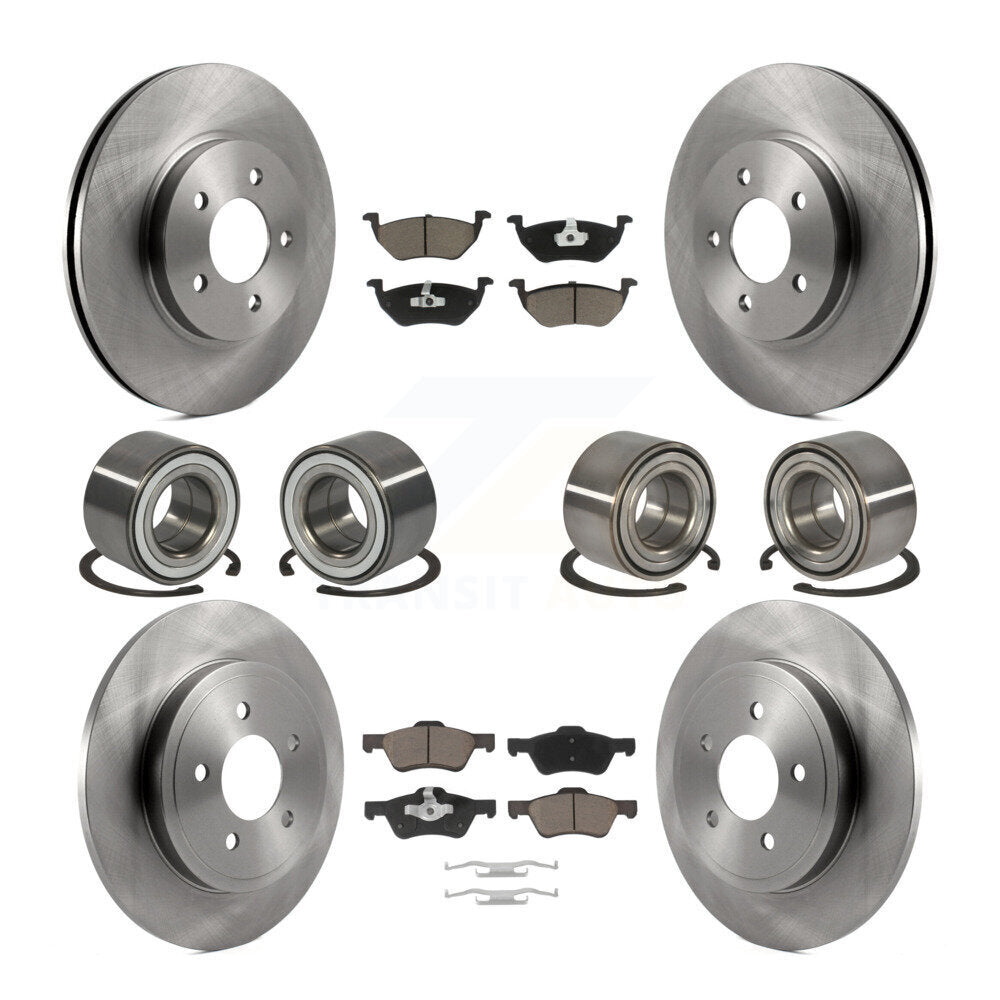 Bearing Disc Brake Rotor Pad Front Rear Kit (10Pc) For Ford Escape Mazda Tribute