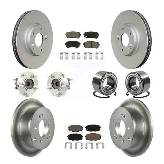 Hub Bearing Coat Brake Rotor Pad Front Rear Kit (10Pc) For Kia Forte Koup Forte5