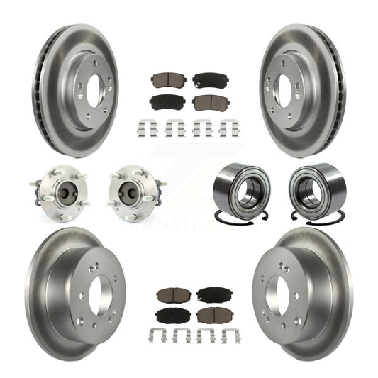 Hub Bearing Coat Brake Rotor Pad Front Rear Kit (10Pc) For Kia Forte Koup Forte5