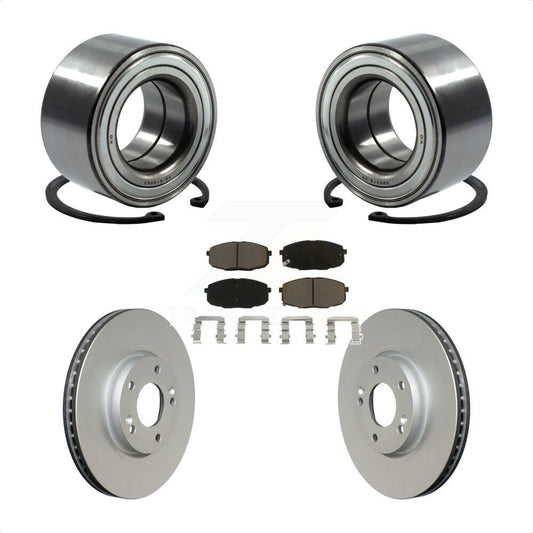 Wheel Bearing Coated Disc Brake Rotor & Pads Front Kit For Kia Forte Koup Forte5