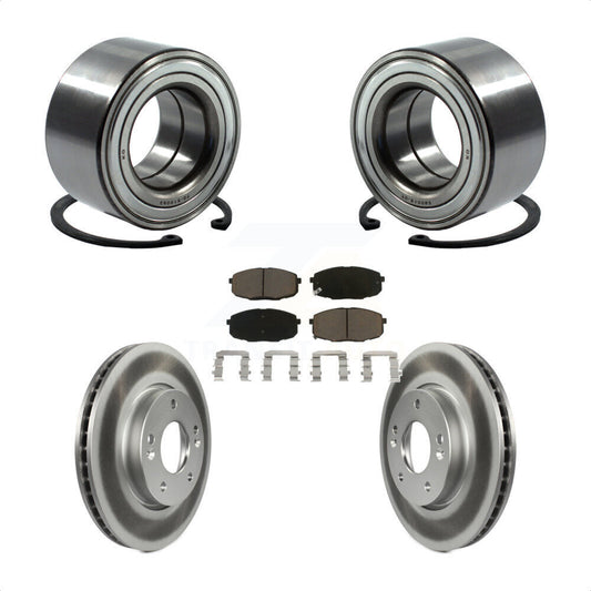 Wheel Bearing Coated Disc Brake Rotor & Pads Front Kit For Kia Forte Koup Forte5