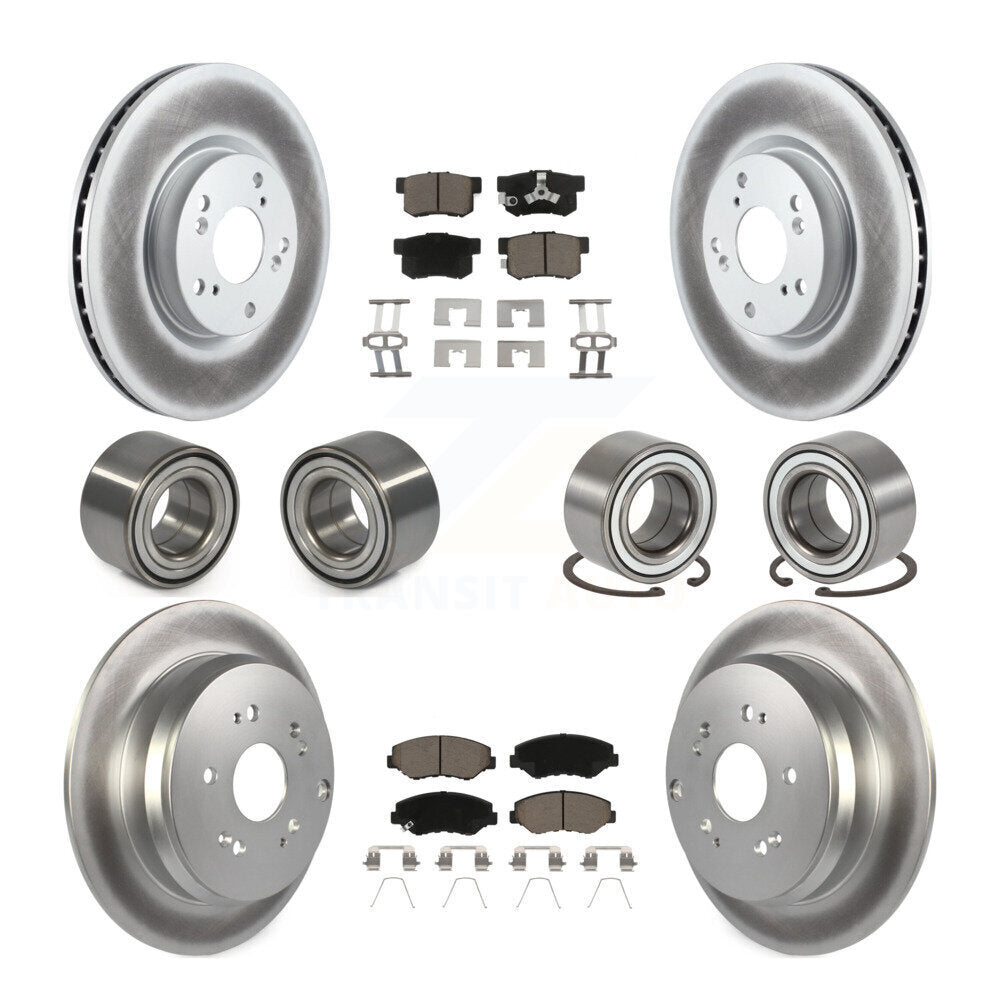 Bearing Coated Brake Rotor & Pads Front Rear Kit (10Pc) For 2005-2006 Honda CR-V