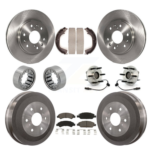 Hub Bearing Disc Brake Rotor Pads Shoe Front Rear Kit (10Pc) For GMC Sierra 1500