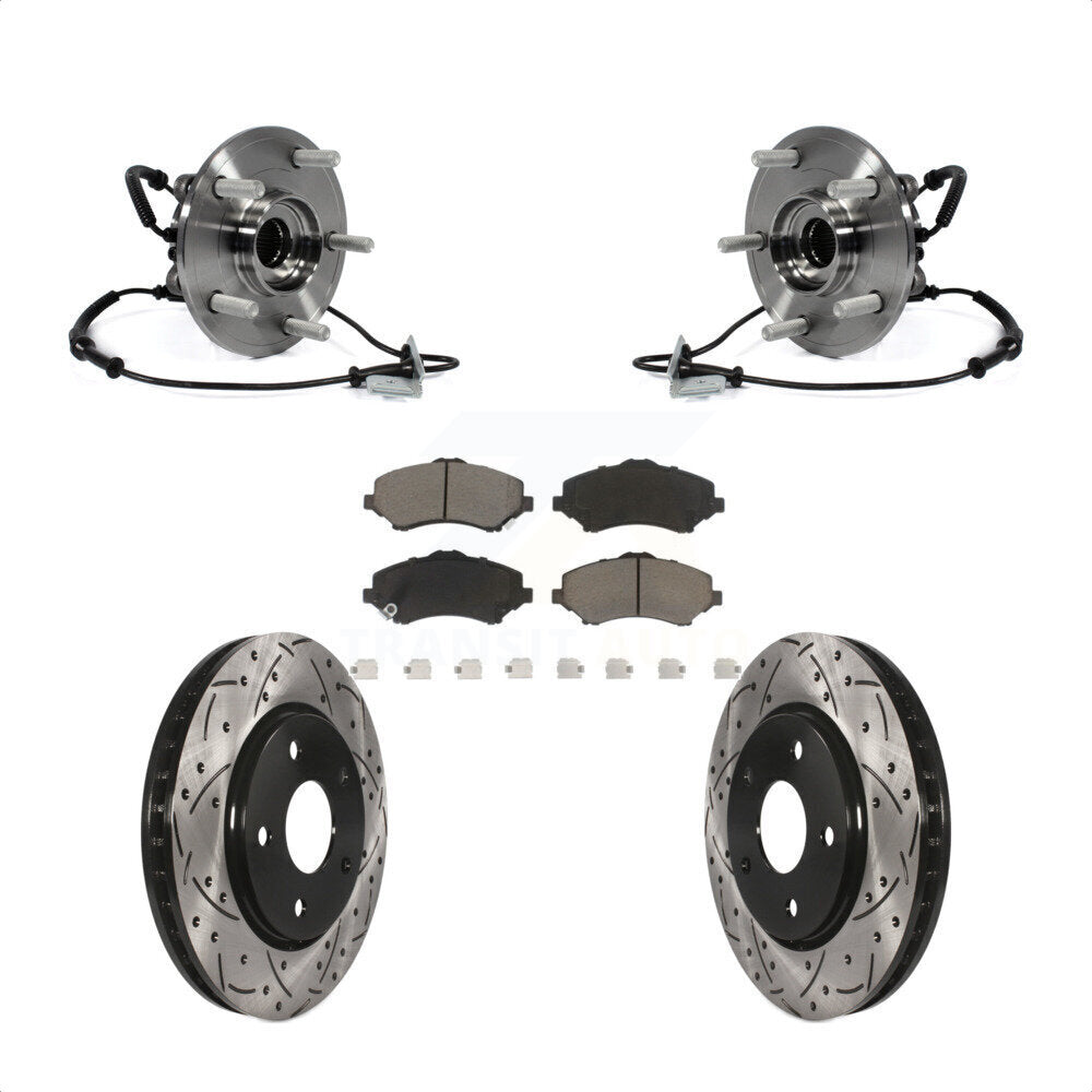 Bearing Drill Slot Brake Rotor Pads Front Kit For Dodge Grand Caravan Chrysler &