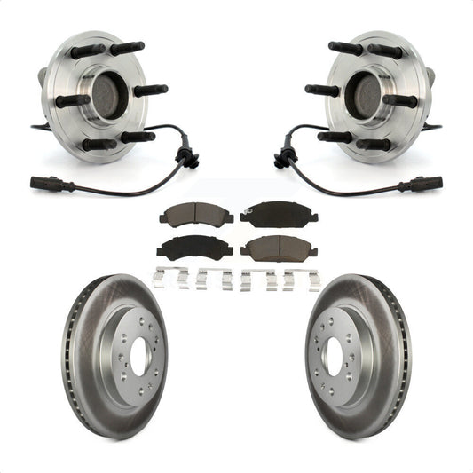 Hub Bearing Coated Brake Rotor Pad Front Kit For Chevrolet GMC Sierra 1500 Tahoe