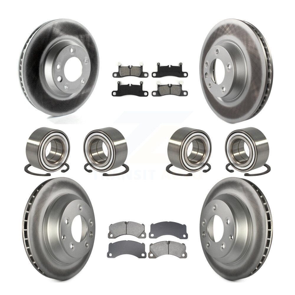 Bearing Coated Brake Rotor & Pads Front Rear Kit (10Pc) For Porsche Cayenne Base