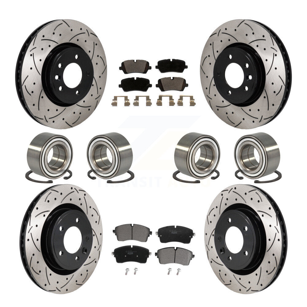 Bearing Coated Brake Rotor & Pads Front Rear Kit (10Pc) For Land Rover Discovery