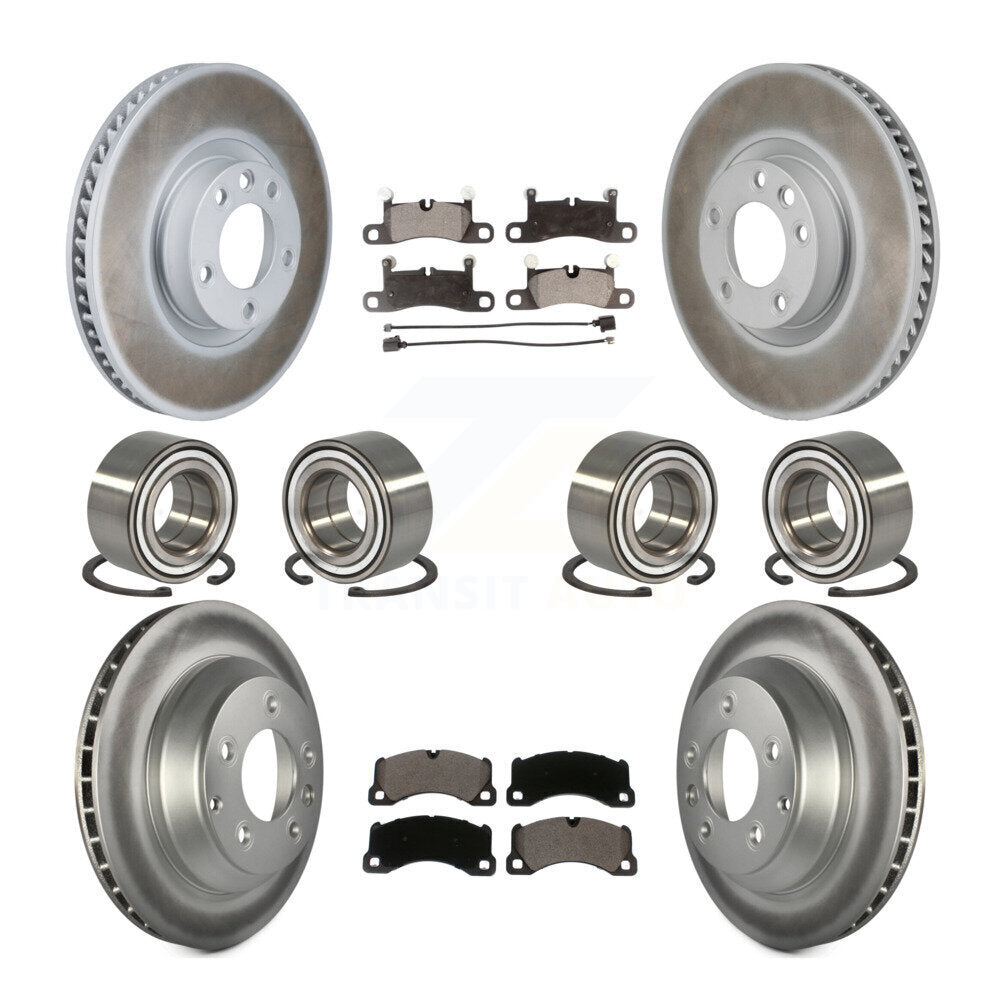Bearing Coated Disc Brake Rotor Pad Front Rear Kit (10Pc) For Volkswagen Touareg