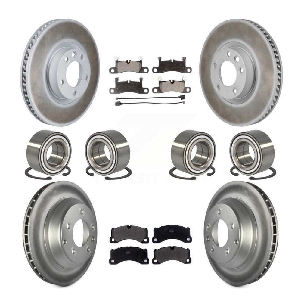 Bearing Coated Disc Brake Rotor Pad Front Rear Kit (10Pc) For Volkswagen Touareg