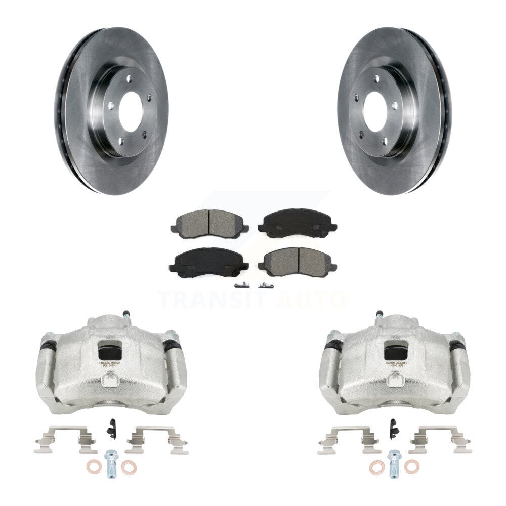 Brake Caliper Rotor & Semi-Metallic Pad Front Kit For Jeep Patriot Dodge Compass