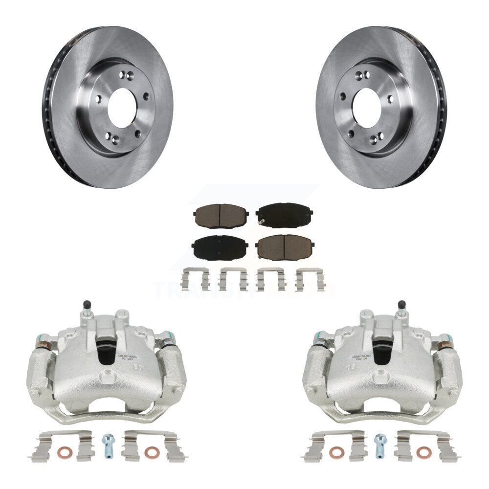 Disc Brake Caliper Rotors & Ceramic Pad Front Kit For Kia Forte Koup Forte5 2.0L