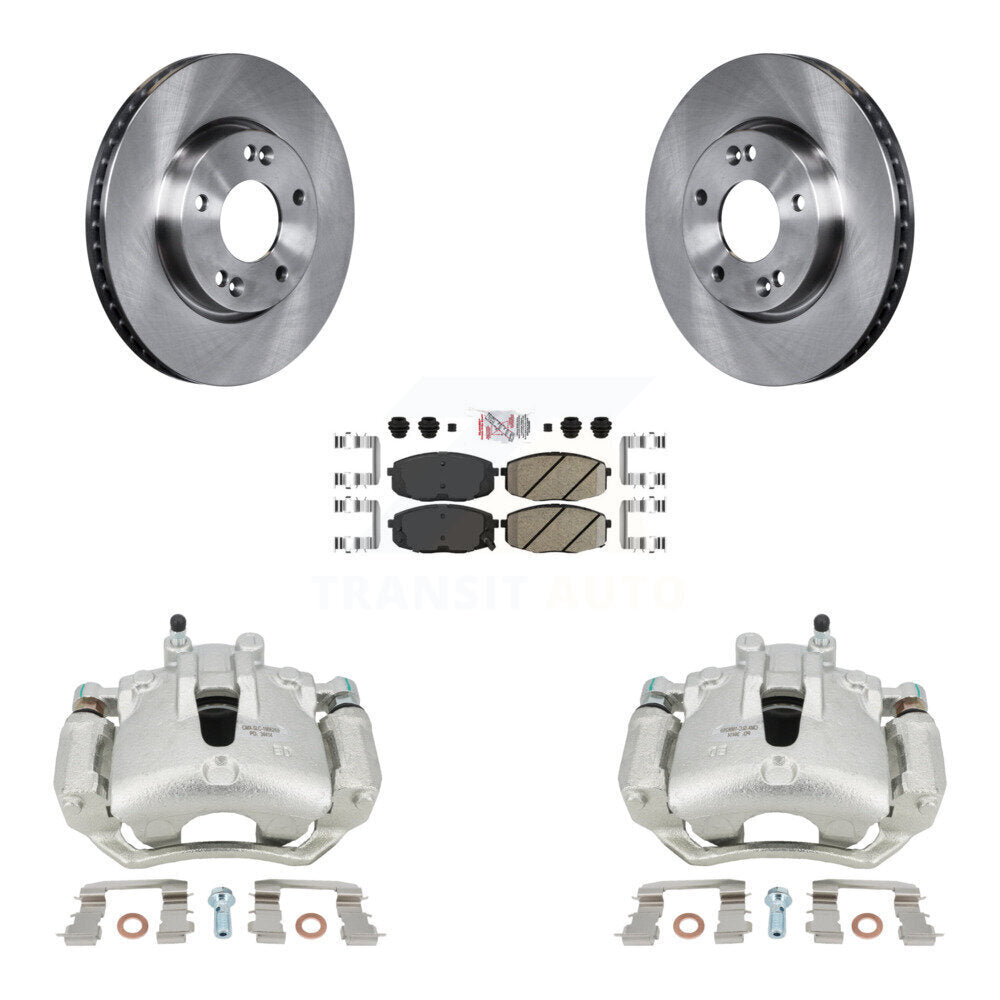 Disc Brake Caliper Rotors & Ceramic Pad Front Kit For Kia Forte Koup Forte5 2.0L