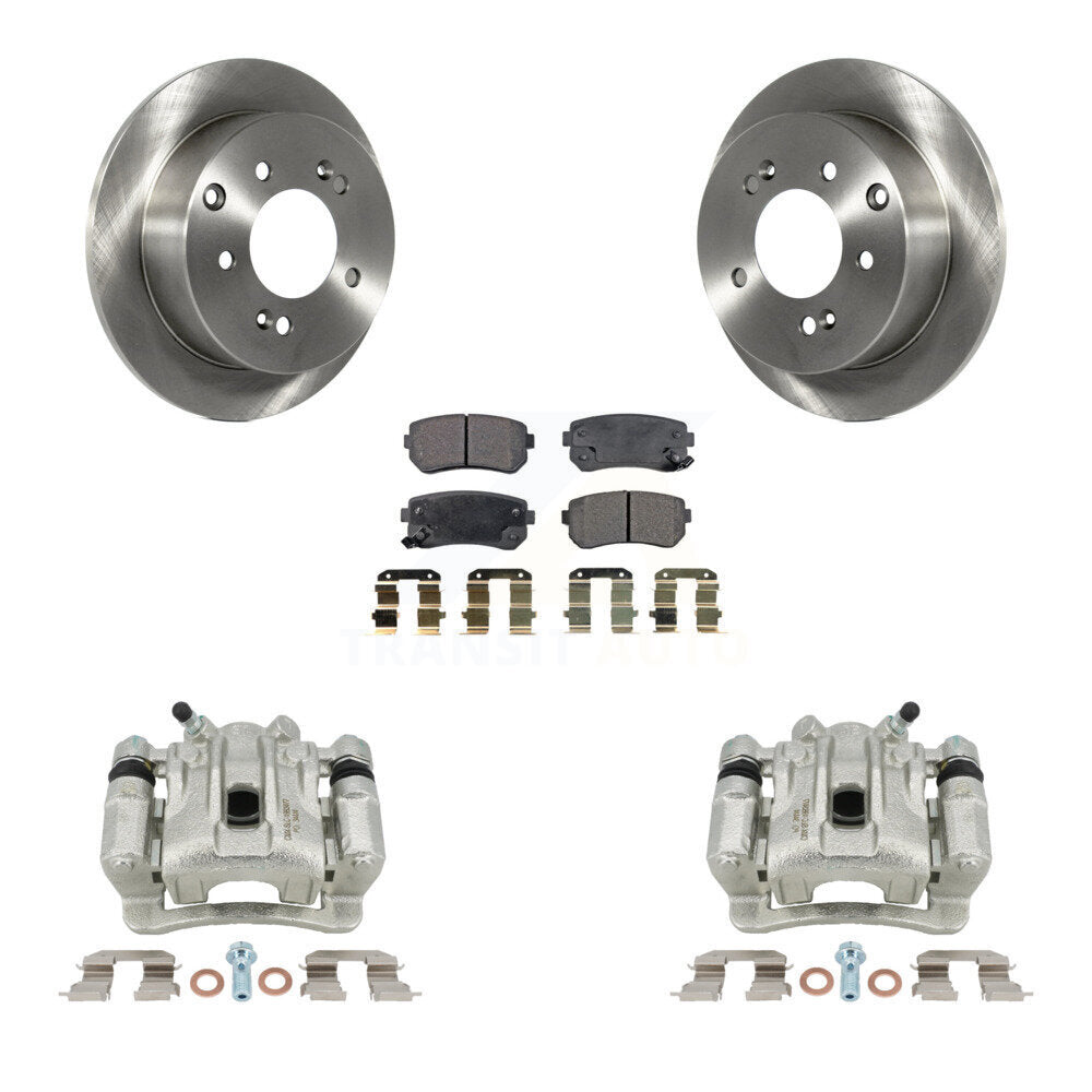 Disc Brake Caliper Rotors & Semi-Metallic Pad Rear Kit For Kia Forte Koup Forte5