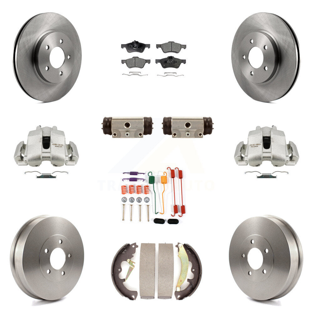 Brake Caliper Rotor Drum Ceramic Pad Shoe Cylinder & Hardware Front Rear Kit For