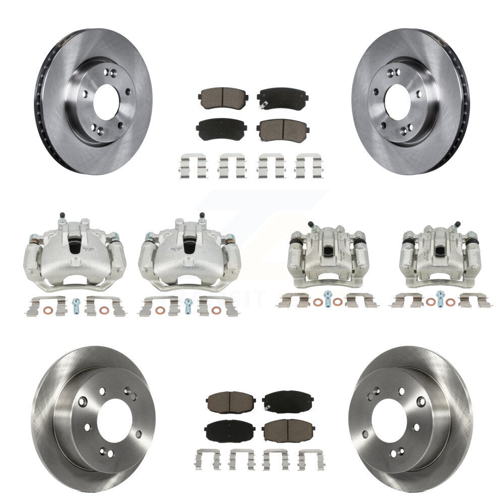 Brake Caliper Rotors Ceramic Pad Front Rear Kit (10Pc) For Kia Forte Koup Forte5