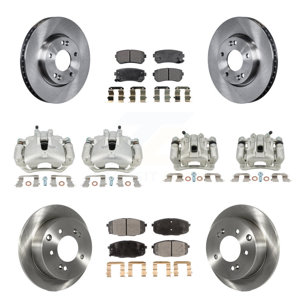 Brake Caliper Rotors Ceramic Pad Front Rear Kit (10Pc) For Kia Forte Koup Forte5