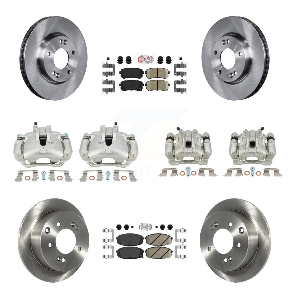 Brake Caliper Rotors Ceramic Pad Front Rear Kit (10Pc) For Kia Forte Koup Forte5
