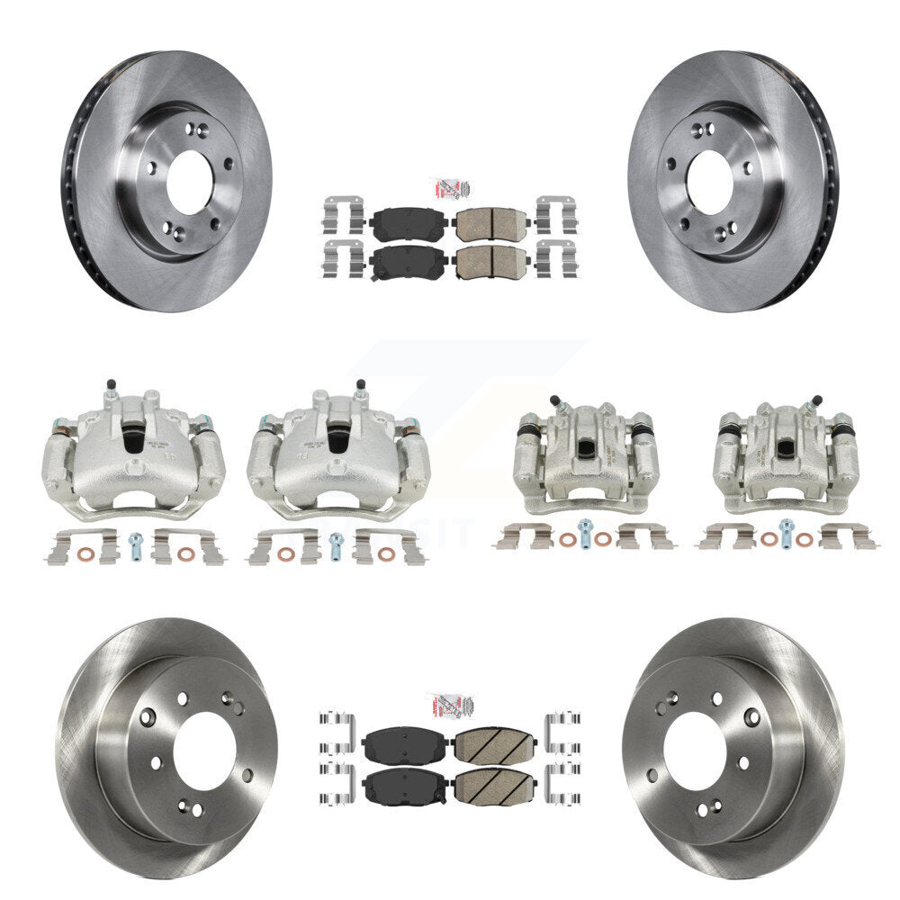 Brake Caliper Rotors Ceramic Pad Front Rear Kit (10Pc) For Kia Forte Koup Forte5