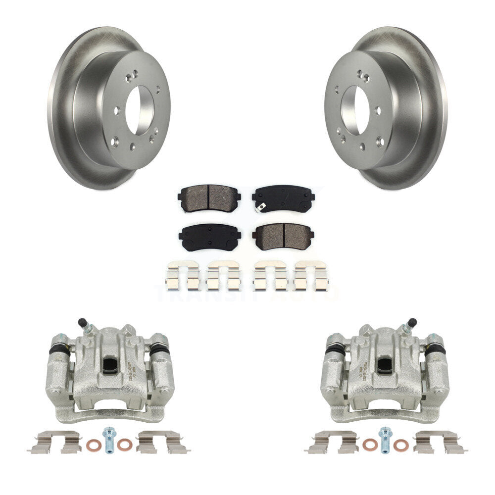 Brake Caliper Coat Rotors & Semi-Metallic Pad Rear Kit For Kia Forte Koup Forte5