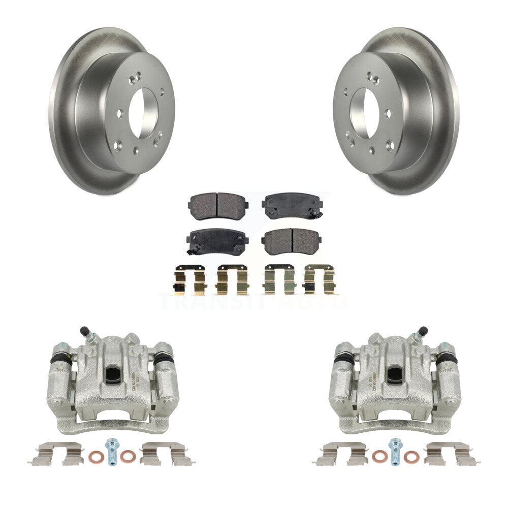 Brake Caliper Coat Rotors & Semi-Metallic Pad Rear Kit For Kia Forte Koup Forte5