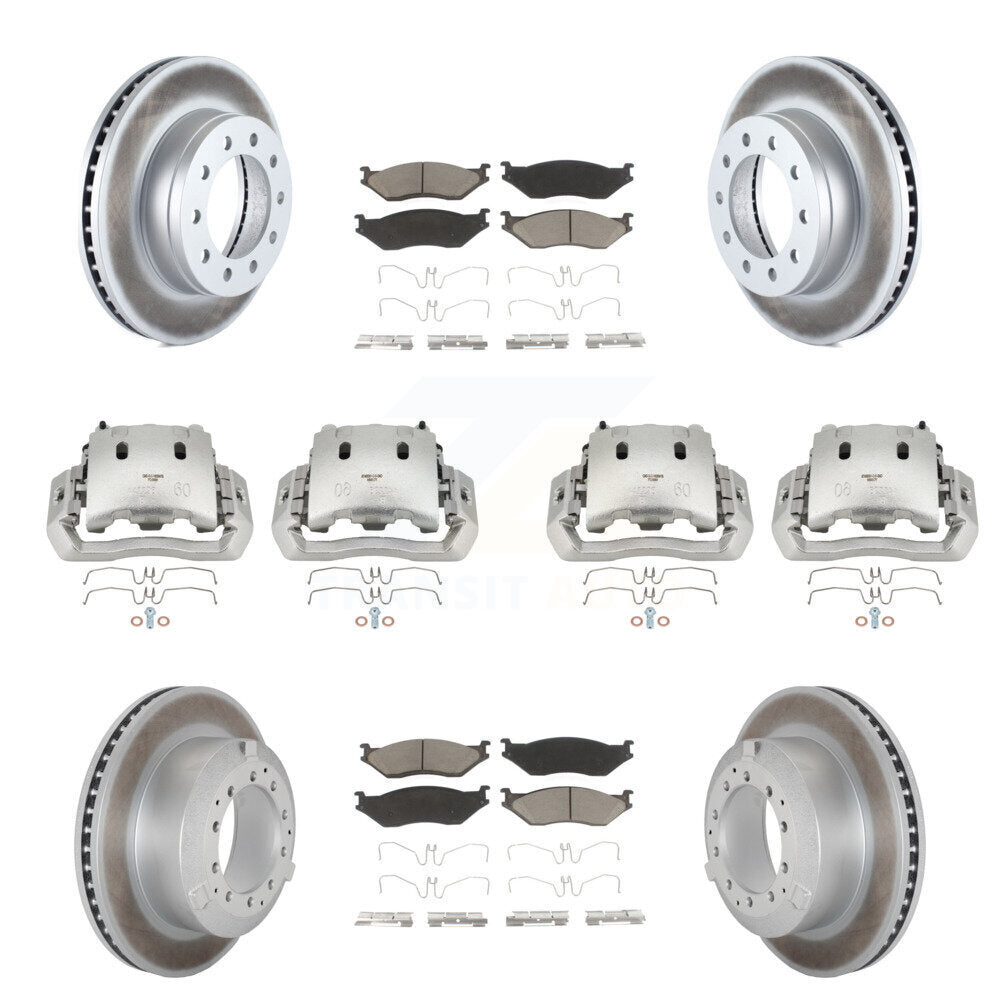 Brake Caliper Coat Rotors Ceramic Pad Front Rear Kit (10Pc) For Ford F-450 Super