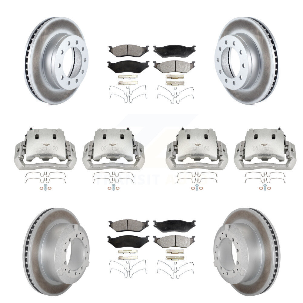 Brake Caliper Coat Rotors Ceramic Pad Front Rear Kit (10Pc) For Ford F-450 Super
