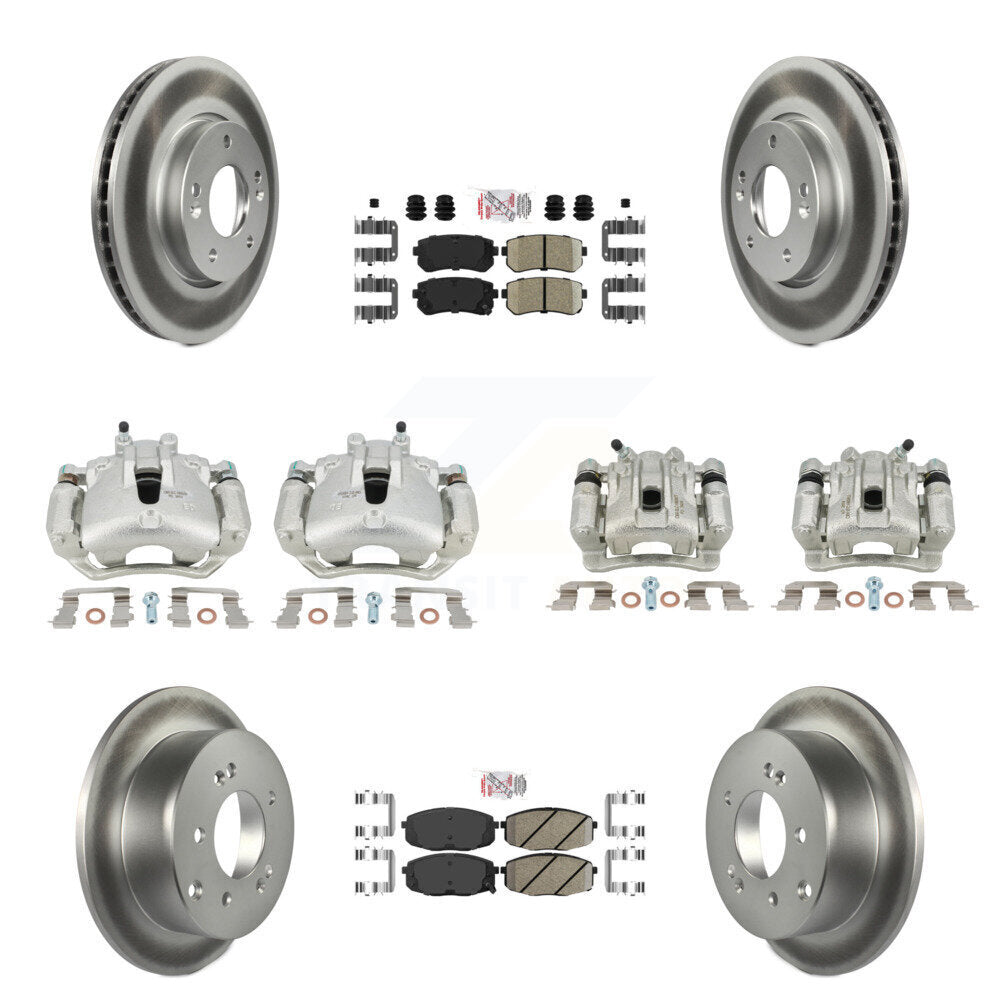 Brake Caliper Coat Rotors & Ceramic Pad Front Rear Kit (10Pc) For Kia Forte Koup