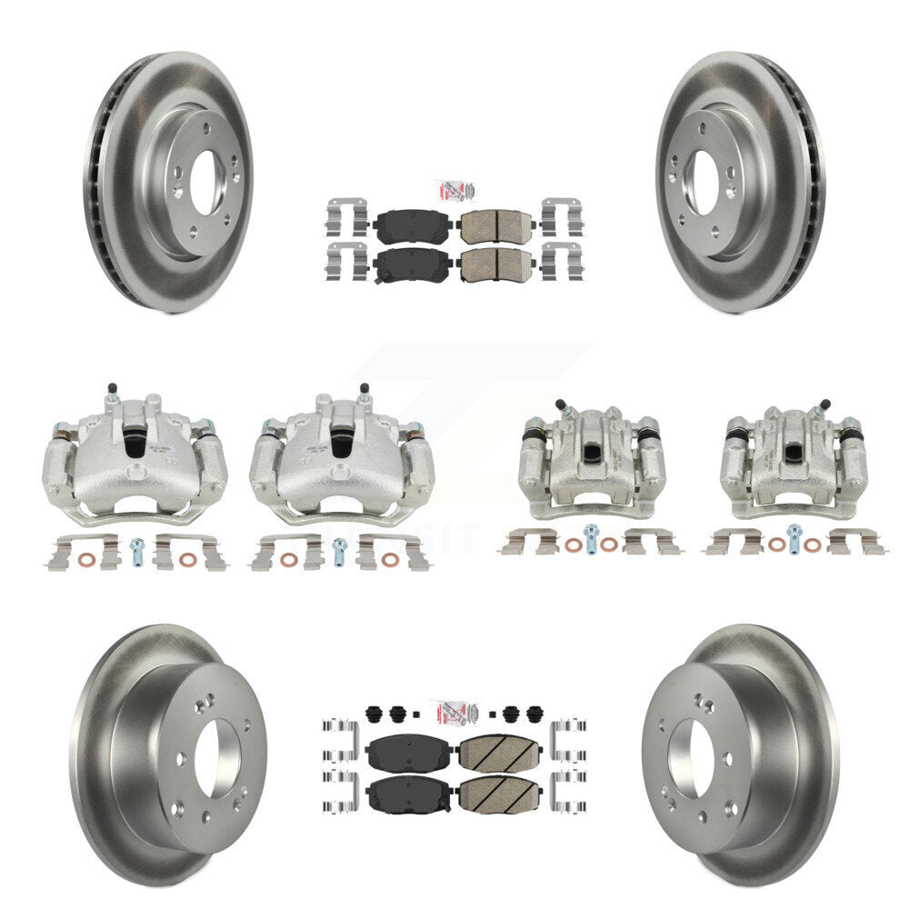 Brake Caliper Coat Rotors & Ceramic Pad Front Rear Kit (10Pc) For Kia Forte Koup